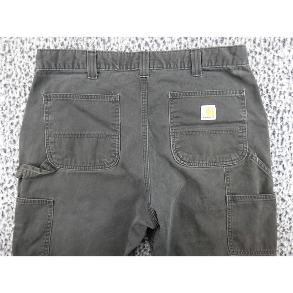 Carhartt Carpenter Pants Mens 36x36 Dark Gray Distressed Workwear Cotton Canvas - Picture 11 of 12